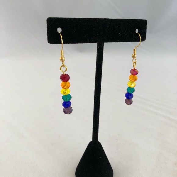 Handmade glass bead earrings - Picture 2 of 2
